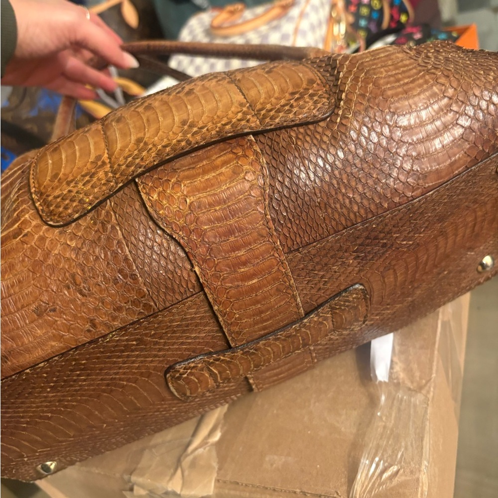 Jimmy Choo Python Leather Hand Bag Excellent Cond… - image 2